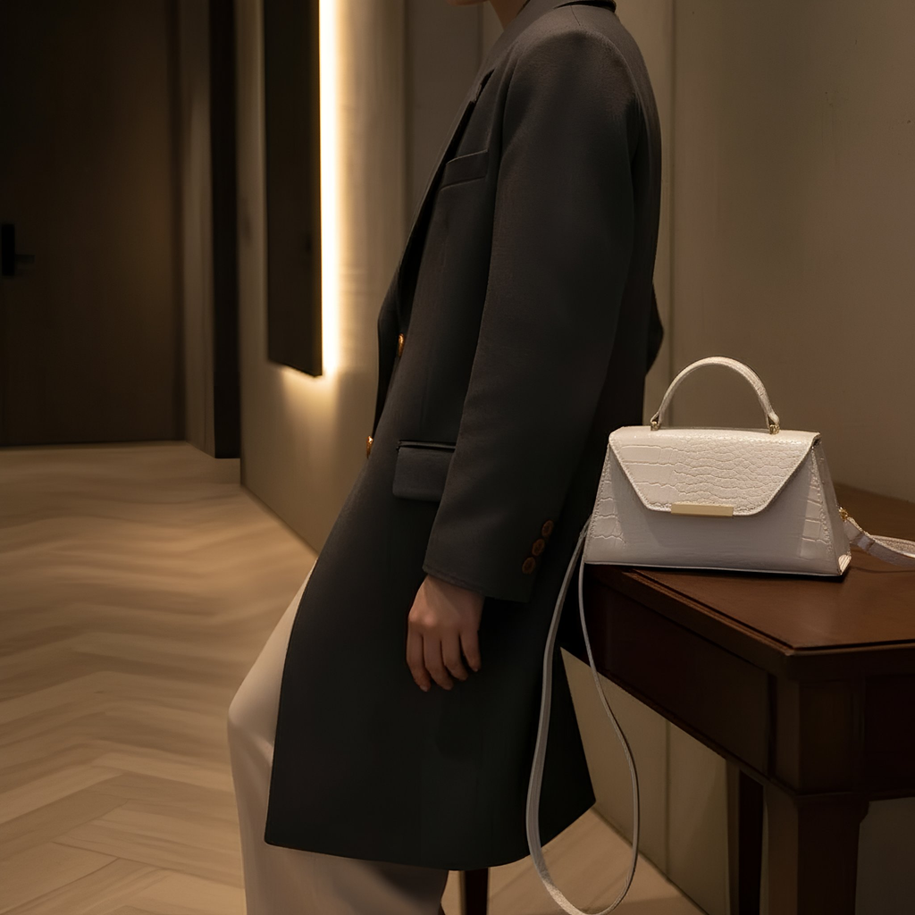 SÉLINA - Embossed Croc Mini Bag