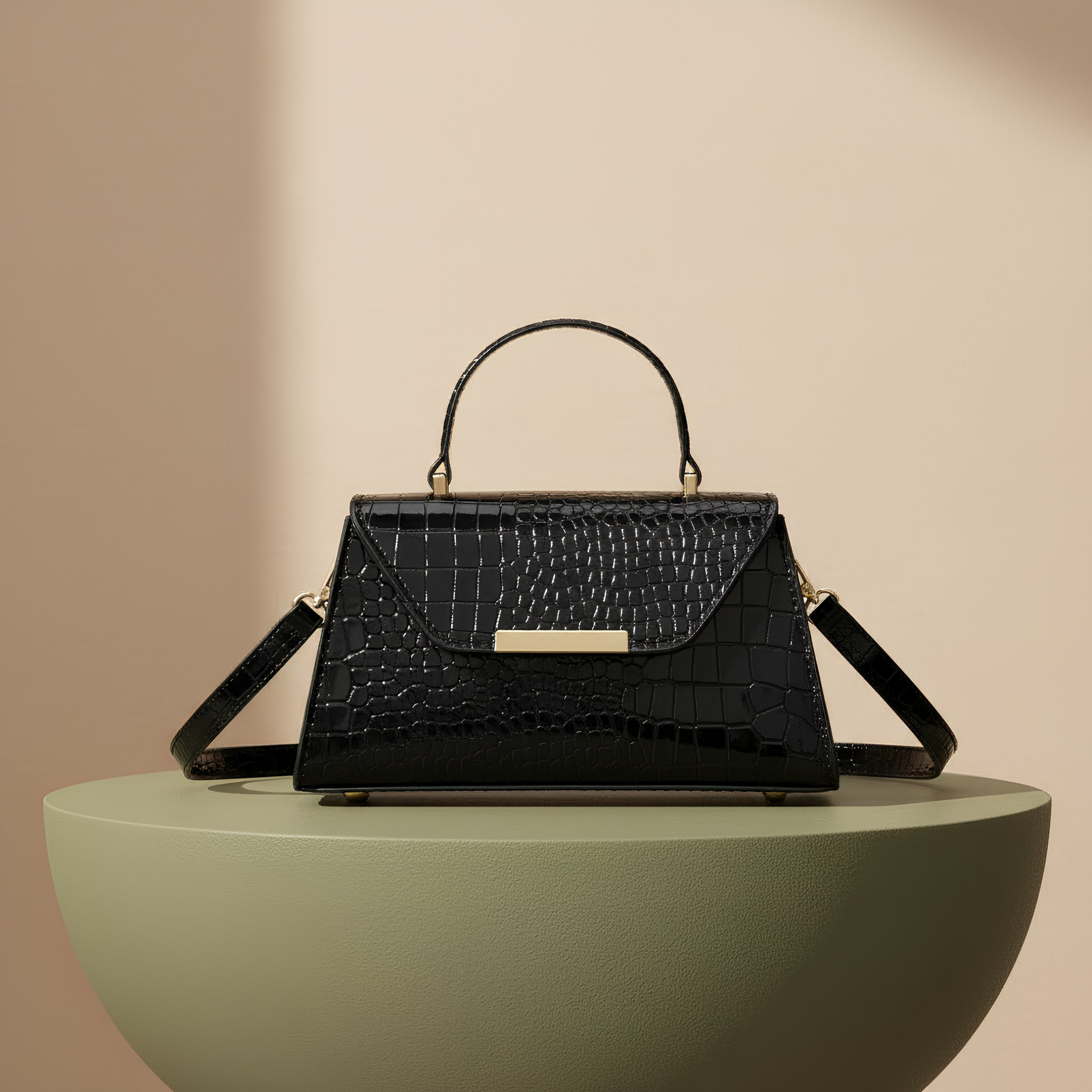 SÉLINA - Embossed Croc Mini Bag