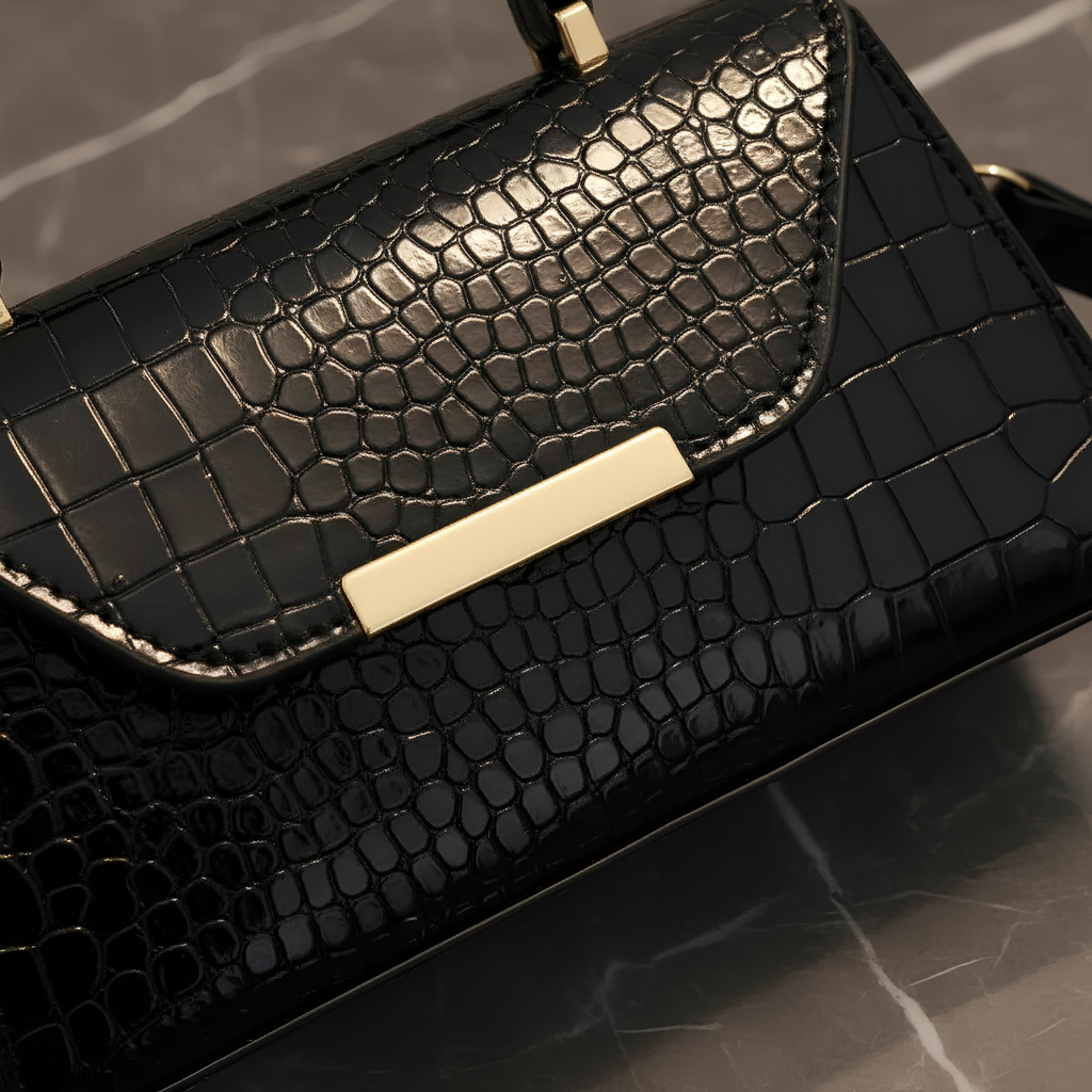 SÉLINA - Embossed Croc Mini Bag