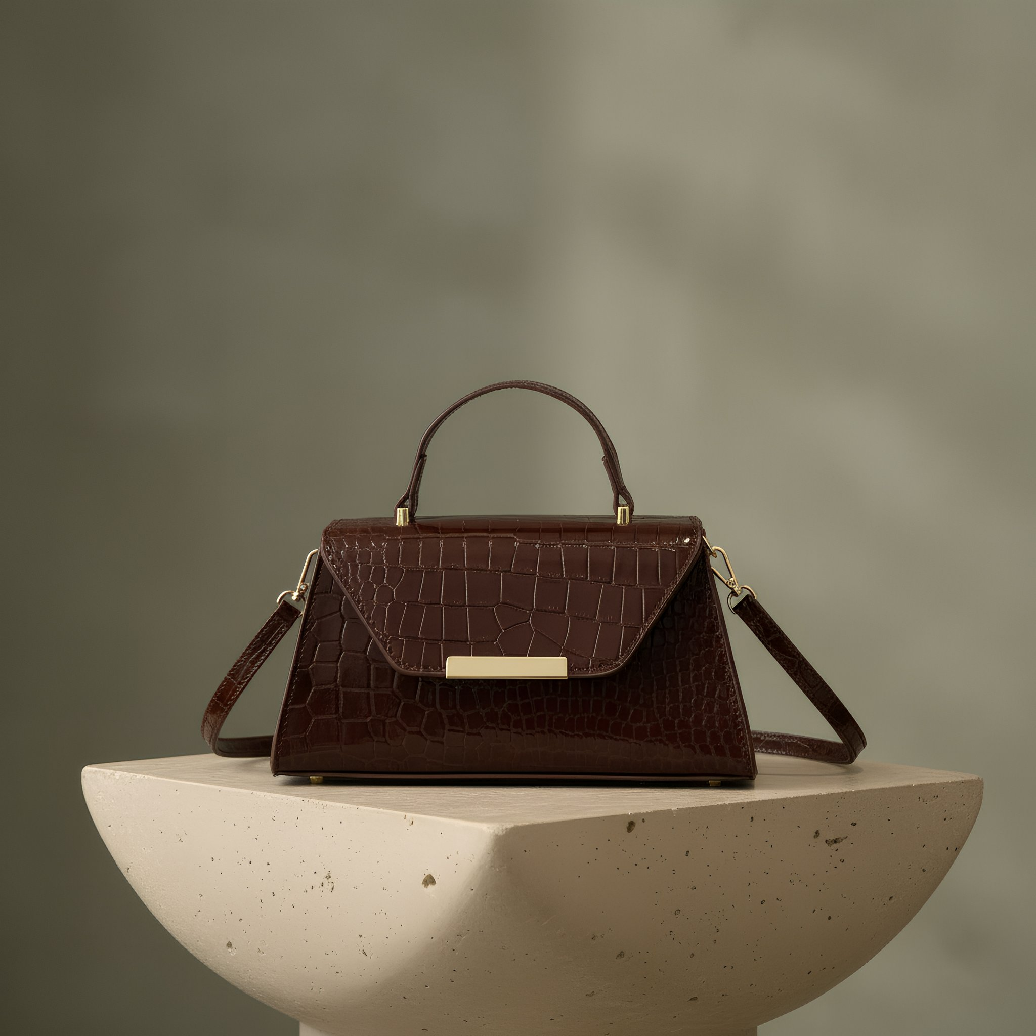 SÉLINA - Embossed Croc Mini Bag