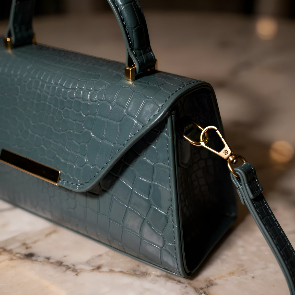 SÉLINA - Embossed Croc Mini Bag