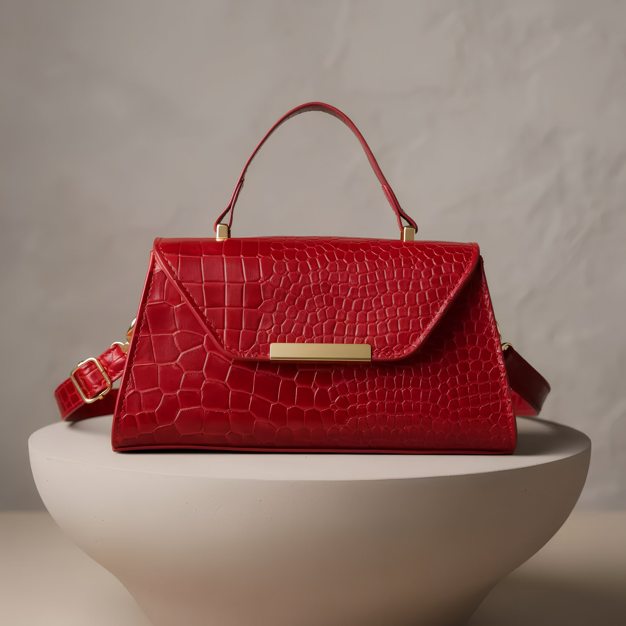 SÉLINA - Embossed Croc Mini Bag