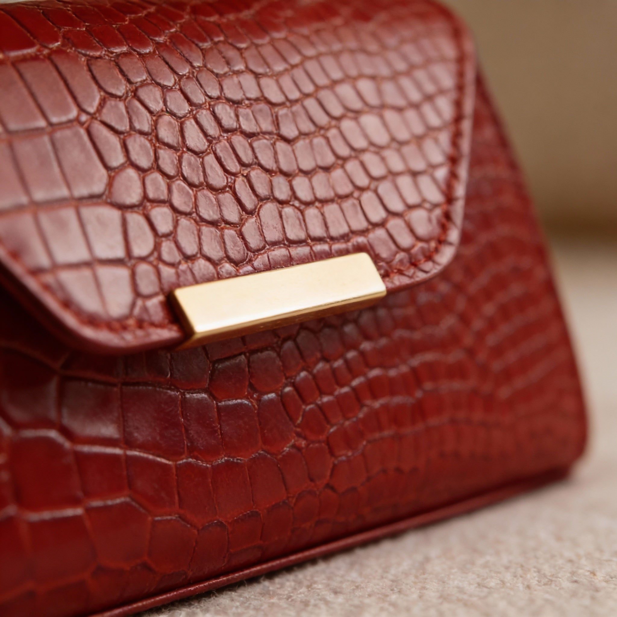 SÉLINA - Embossed Croc Mini Bag