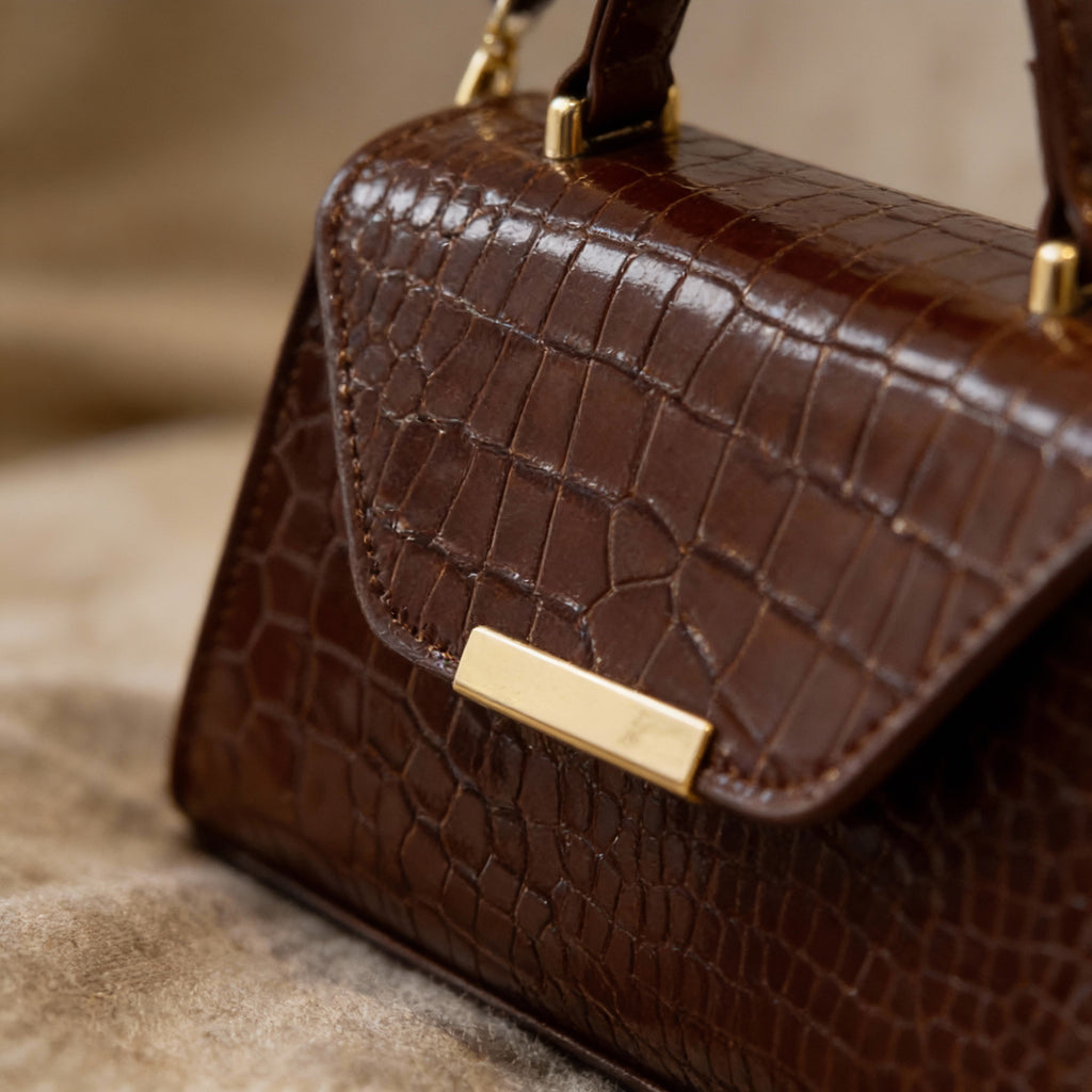 SÉLINA - Embossed Croc Mini Bag